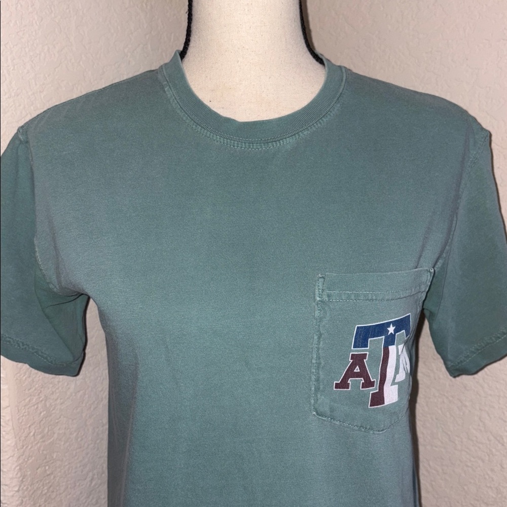 Comfort Color Texas A&M University green pocket tee Size S - Picture 4 of 17